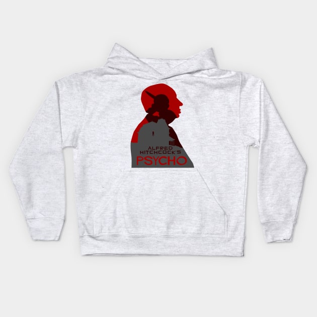 Alfred Hitchcock Psycho Kids Hoodie by n23tees